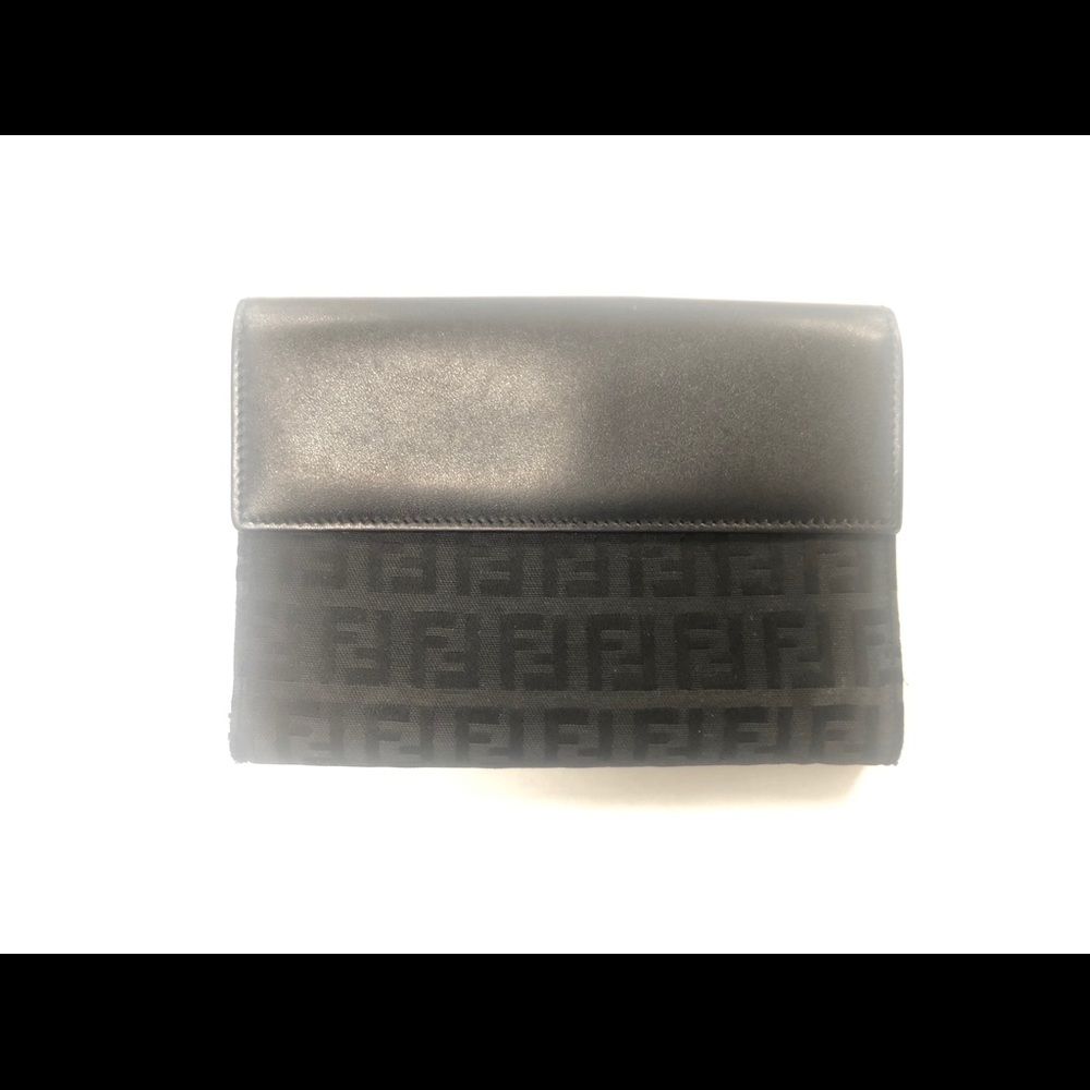 Black Canvas and Leather Fendi Monogram Wallet